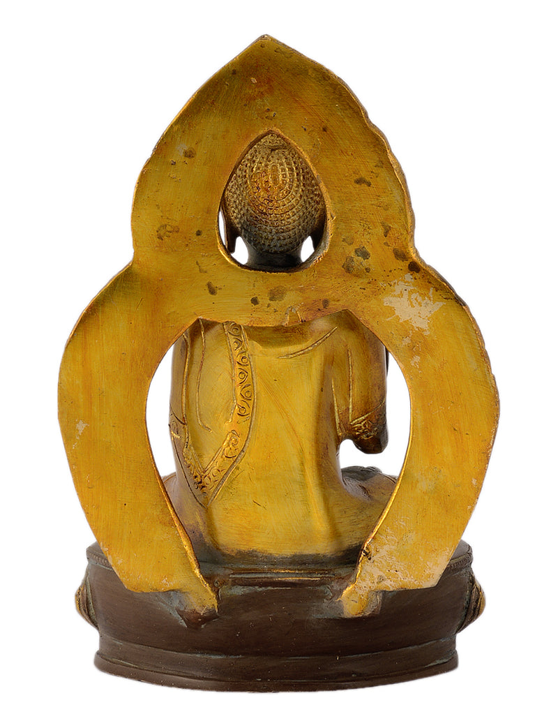 Lord Buddha Blessing with Sacred Kalash & Draped in Shawl Home Decorative Showpiece
