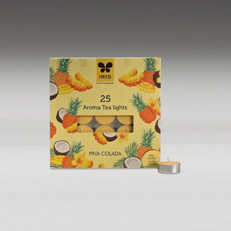 Aroma Tea Lights (Aluminium): Pinacolada, Green Tea, Bamboo