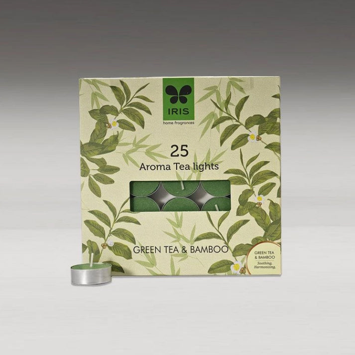 Aroma Tea Lights (Aluminium): Pinacolada, Green Tea, Bamboo