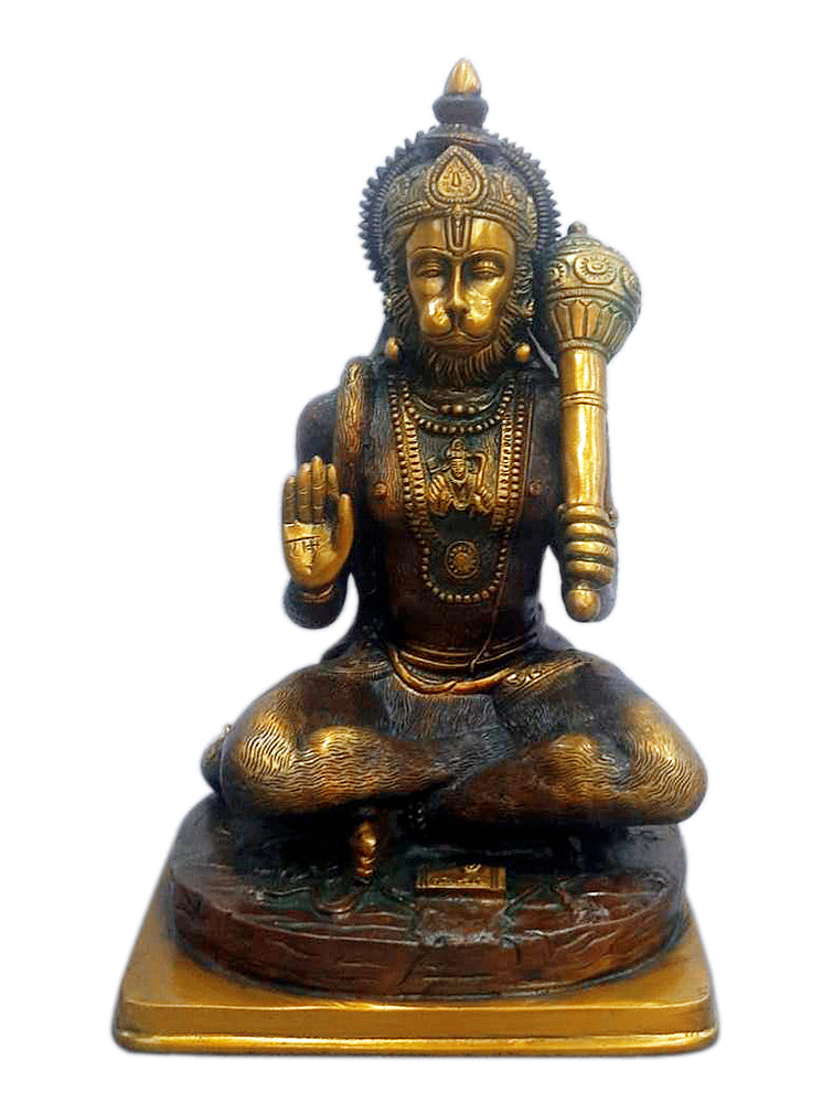 The Blessing Hanuman - Brass Statue (11 Inch)