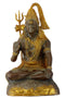 Antiquated Brass Hindu God Lord Shiva Sculpture with Trident (13.50 inches Height)