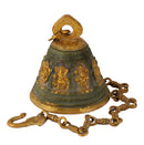 Ashta Ganesha in Antique Green Finish Brass Bell