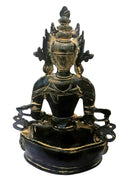 Tibetan God Amitayus Longevity God Brass Statue (12.5 inch)
