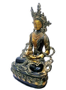 Tibetan God Amitayus Longevity God Brass Statue (12.5 inch)
