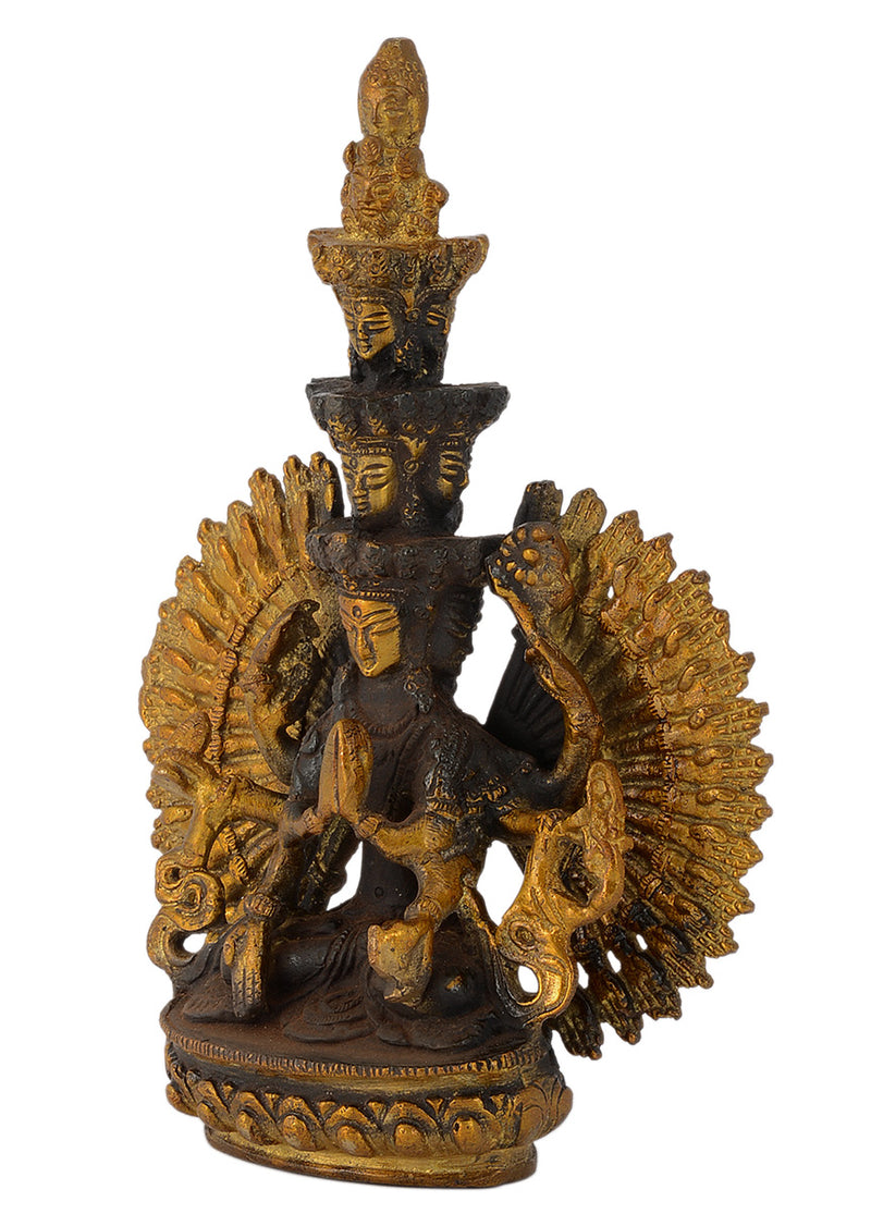 Tibetan Buddhist Deity Thousand-Armed Avalokiteshvara Brass Statue