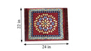 Puja Mat Set Polycotton ( 2 Piece)- 22"x24", Maroon