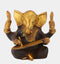 Lord Ganesha Write Mahabharata Brass Statue in Brown Finish