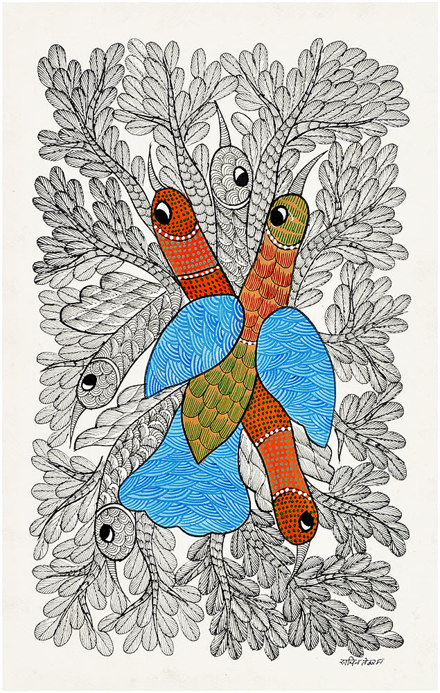 TEEPRO Bird - Gond Painting