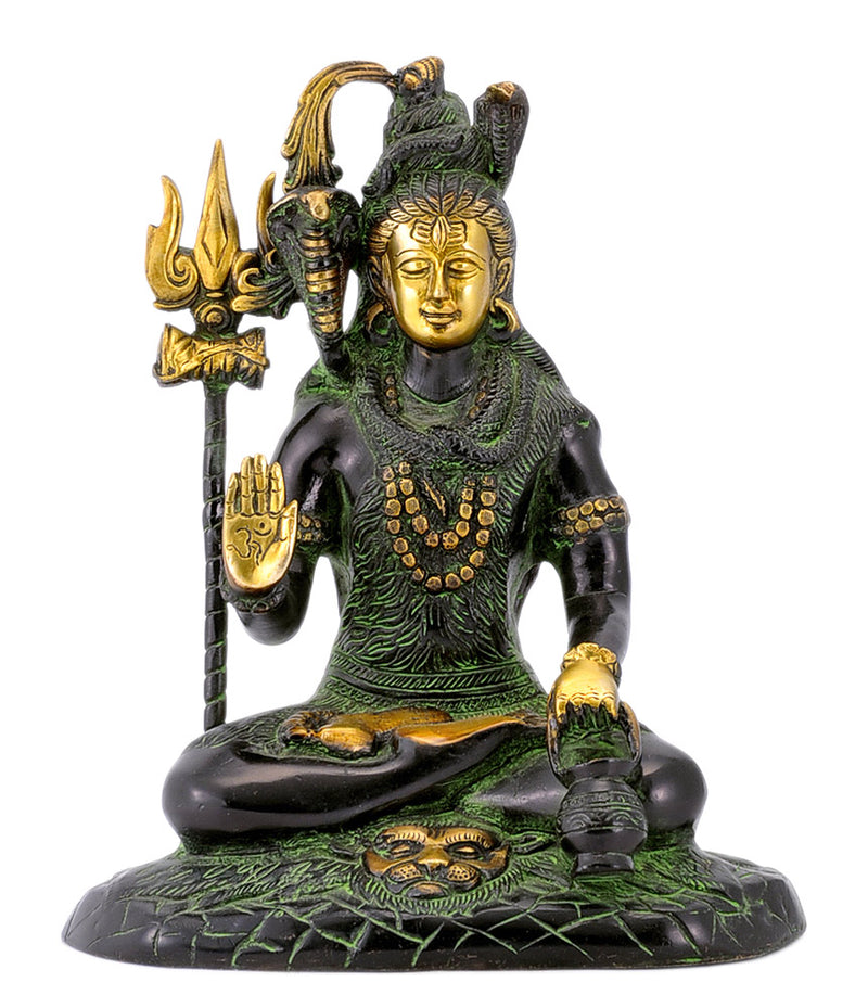 Yogeshwar Shiva Mahadev Brass Statue in Black Finish