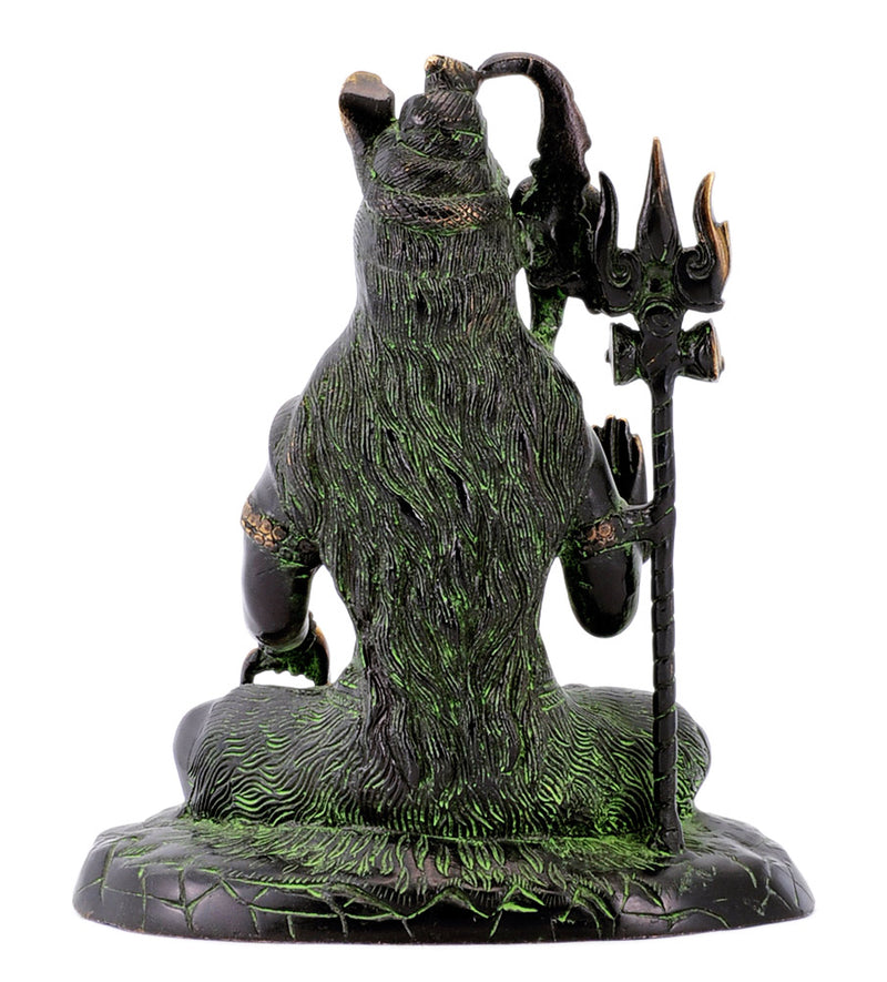 Yogeshwar Shiva Mahadev Brass Statue in Black Finish