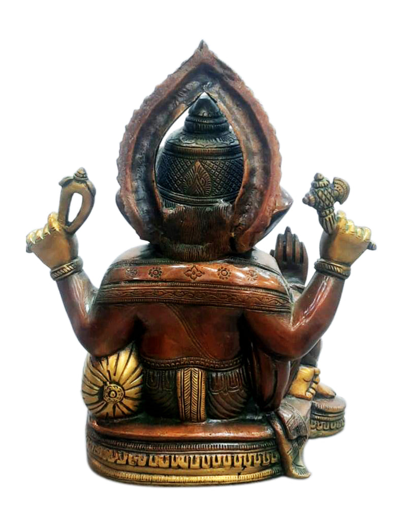 Lord Ganesha Brass Idol Big (13.2 Inch)