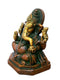 Sitting Ganpati Brass Statue in Brown Finish