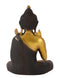 Seated Buddha with Kalash Antique Brown Brass Statue