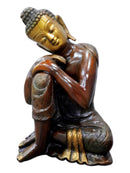 Handcrafted Lord Buddha Resting on Knee Brass Statue
