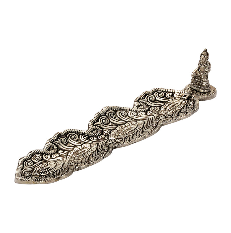 Lord Buddha White Metal Incense Stick Holder