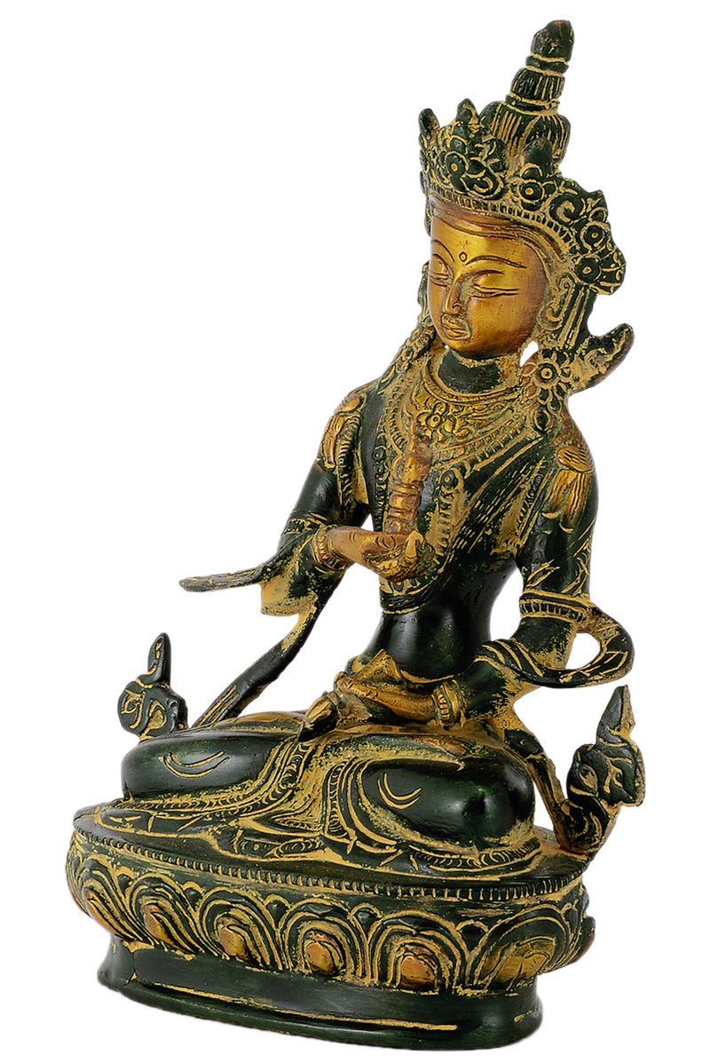Vajradhara Vajrasattva Kwan-Yin Bodhisattva Brass Statue Showpiece (8 Inches)