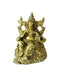 Ganesha Seated on Throne Small Brass Statue