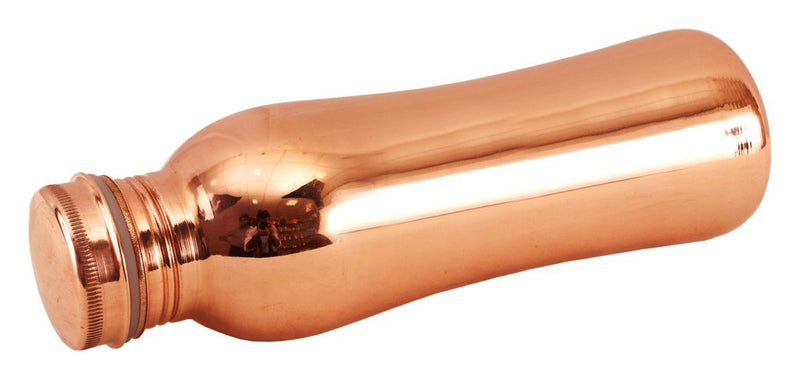 Leak Proof Curved Design Copper Water Bottle 650 ml