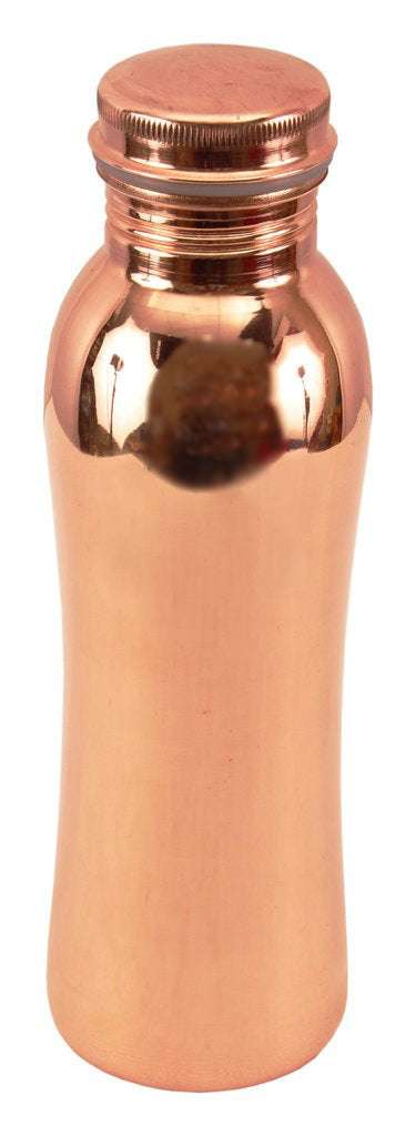 Leak Proof Curved Design Copper Water Bottle 650 ml
