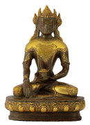 Medicine Buddha Brass Statue Handmade Buddhism Shakyamuni Sitting Sculpture Idol Religious Antique Decor Figurine