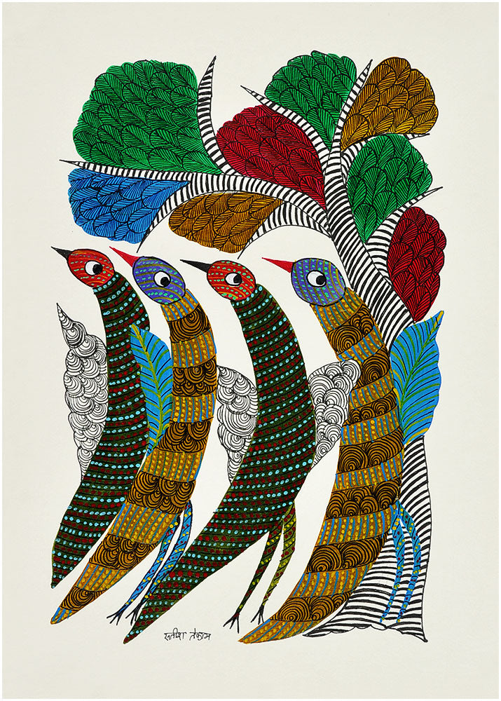 Birds Gond Painting