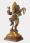 Dancing Lord Ganesha Small Brass Sculpture in Brown Finish