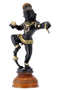 Dancing Lord Krishna with Makhan Ball Antique Coated Brass Statue