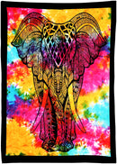 Colorful Tie Dye Elephant Cotton Tapestry Wall Hanging