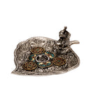 Decorative Elephant White Metal Incense Holder