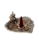 Elephant White Metal Incense Holder