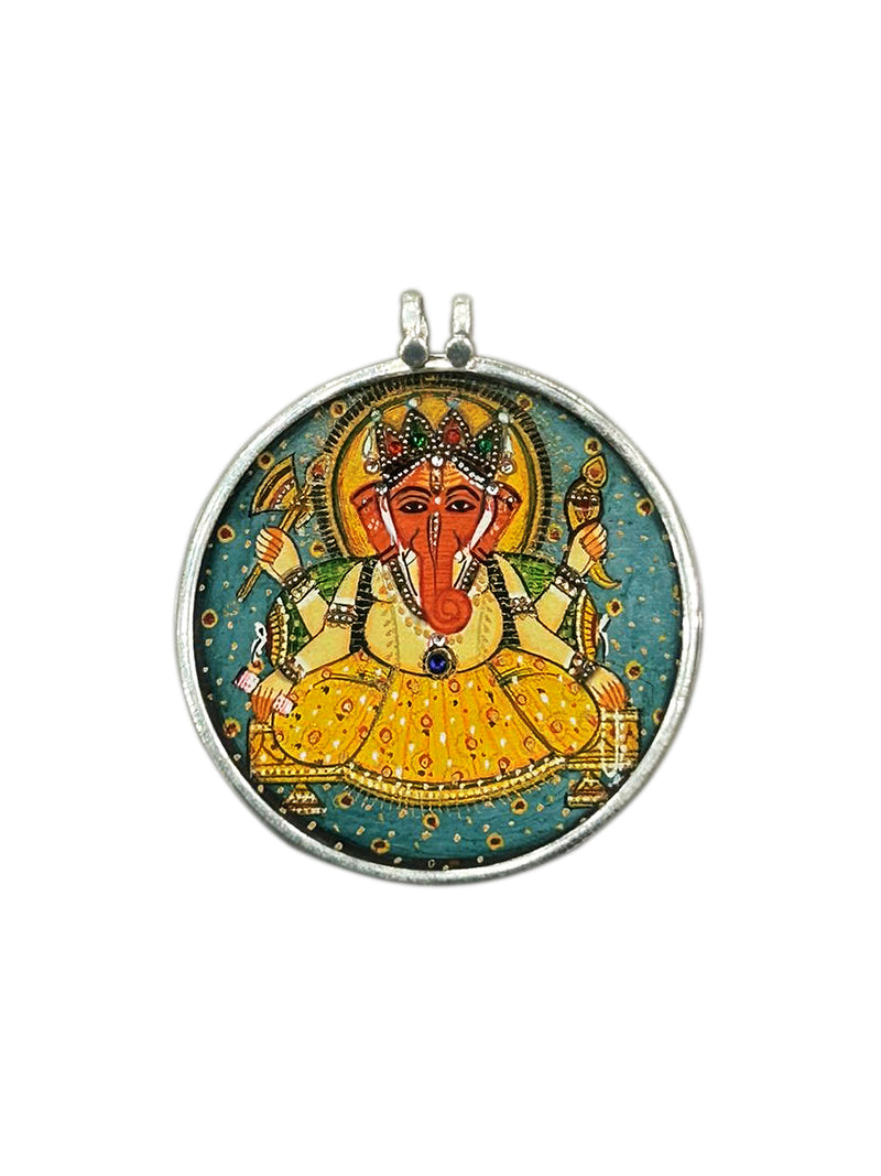 Four Arms Lord Ganesha Silver Pendant