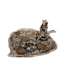 Decorative Lord Ganesh White Metal Incense Holder