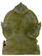 Lord Vighnaharta Ganesha Seated on Throne Brass Statue with Green Antique Finish