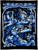 Handicraft Lord Nataraj Shiva Printed Batik Tapestry Wall Hanging
