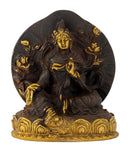 Tibetan Goddess White Tara Antique Finish Brass Sculpture