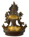 Seated White Tara Tibetan Goddess Antique Finish Brass Sculpture