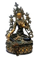 Tibetan Buddhist Deity The Green Tara Brass Statue (14.25 inch)