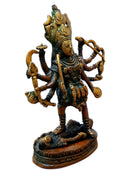 Goddess Maha Kali Brass Statue in Brown Finish