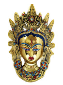 Buddhist Deity Goddess Tara Golden Mask Home Decor Metal Hanging