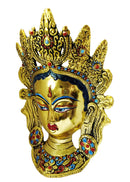 Buddhist Deity Goddess Tara Golden Mask Home Decor Metal Hanging