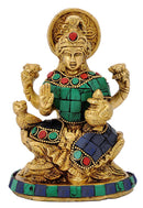 Goddess Dhan Lakshmi with Kalash - Brass Statue