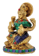 Goddess Dhan Lakshmi with Kalash - Brass Statue