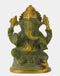 Hindu Deity Gajamukha Ganesha Brass Statue in Green Finish