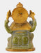 Hindu Deity Gajamukha Ganesha Brass Statue in Green Finish
