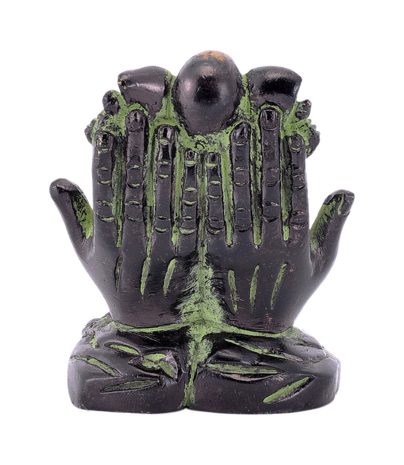 Brass Lord Ganesha Seated On Palm