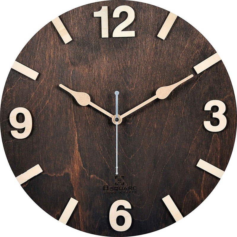 Dark Walnut Handcrafted Wooden Wall Clock