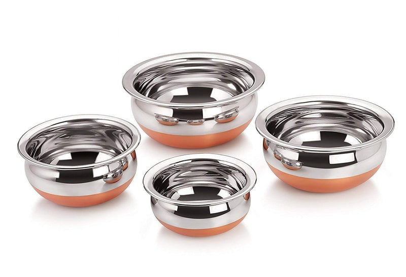 Handmade Steel Copper Handi Set of 4