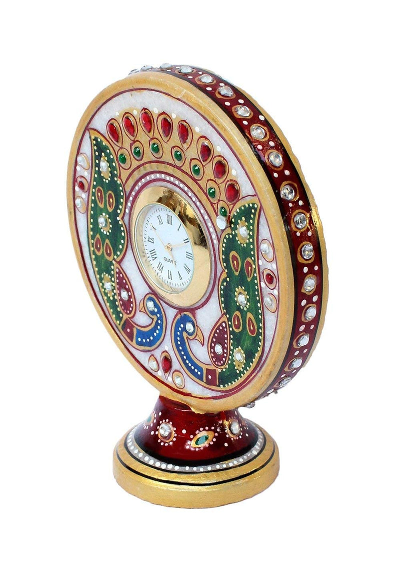Marble Table Clock for Home Decor Gift Item