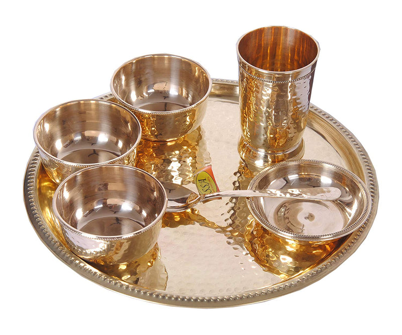 Home Ware Handmade Pure Brass Thali Set