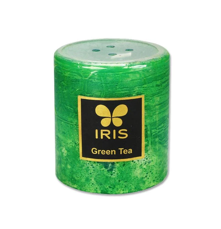 IRIS Aroma Pillar Candle (2.8 inch dia and 3 inch height): Green Tea